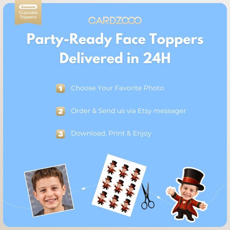Circus Ringmaster Custom Face Cupcake Toppers - Image 3