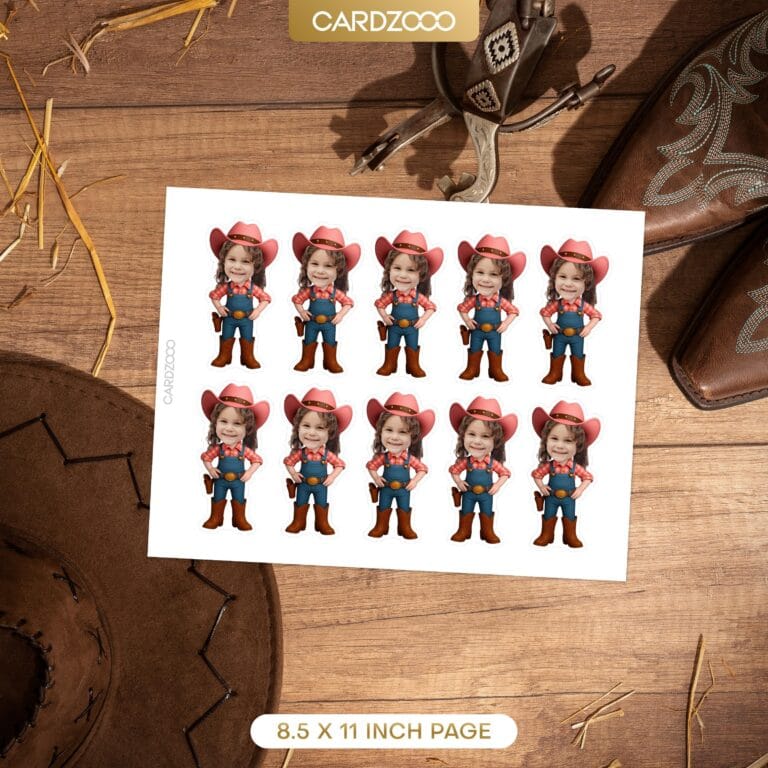 Cowgirl Custom Face Cupcake Toppers - Image 2