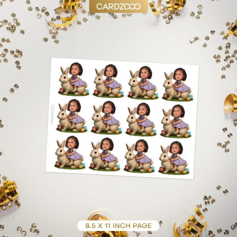 Easter Bunny Personalized Face Cupcake Toppers - Image 2