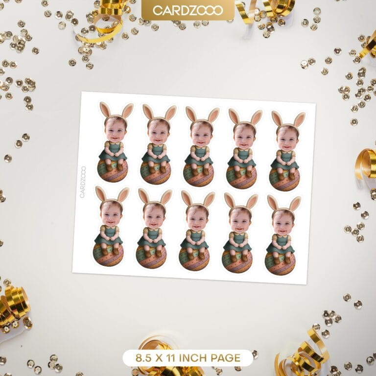 Custom Face Easter Bunny Ears Cupcake Toppers - Image 2
