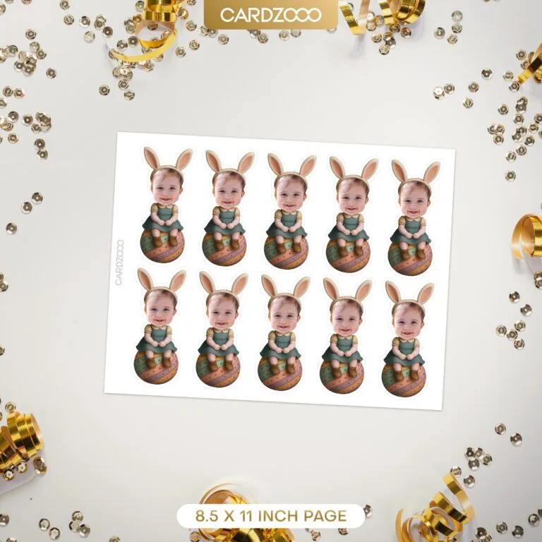 Custom Face Easter Bunny Ears Cupcake Toppers - Image 2