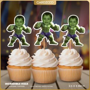 The Incredible Hulk Custom Face Cupcake Toppers