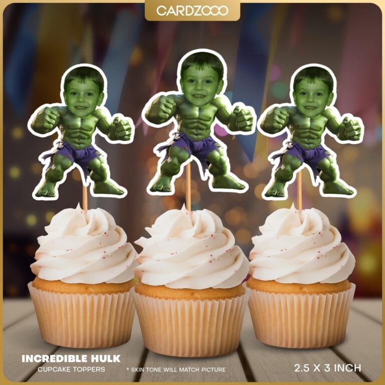 The Incredible Hulk Custom Face Cupcake Toppers