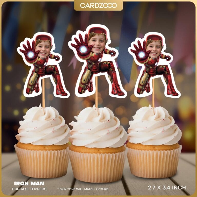 Iron Man Custom Face Cupcake Toppers