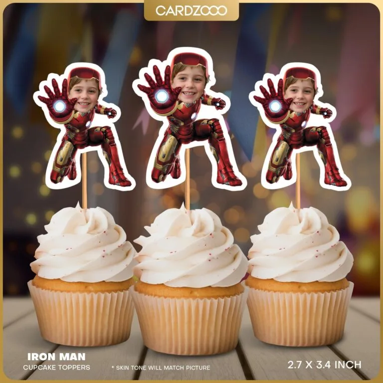 Iron Man Custom Face Cupcake Toppers