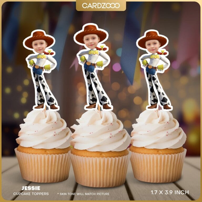 Jessie Custom Face Cupcake Toppers