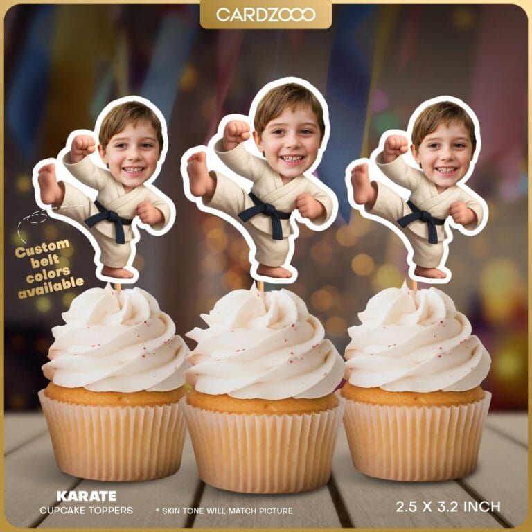 Karate Custom Face Cupcake Toppers