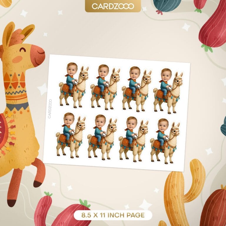 Custom Llama Face Cupcake Toppers - Image 2