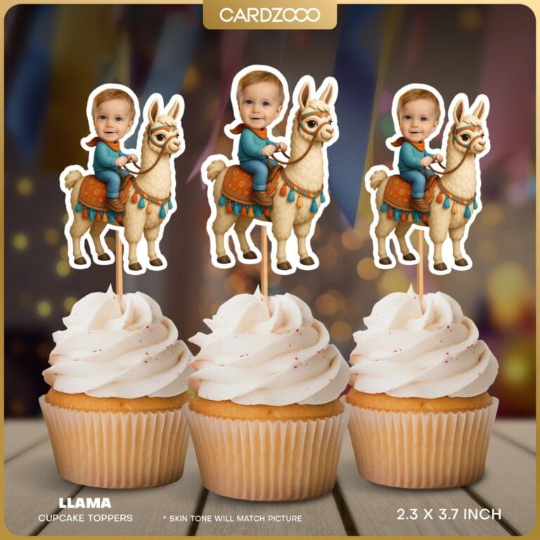 Custom Llama Face Cupcake Toppers