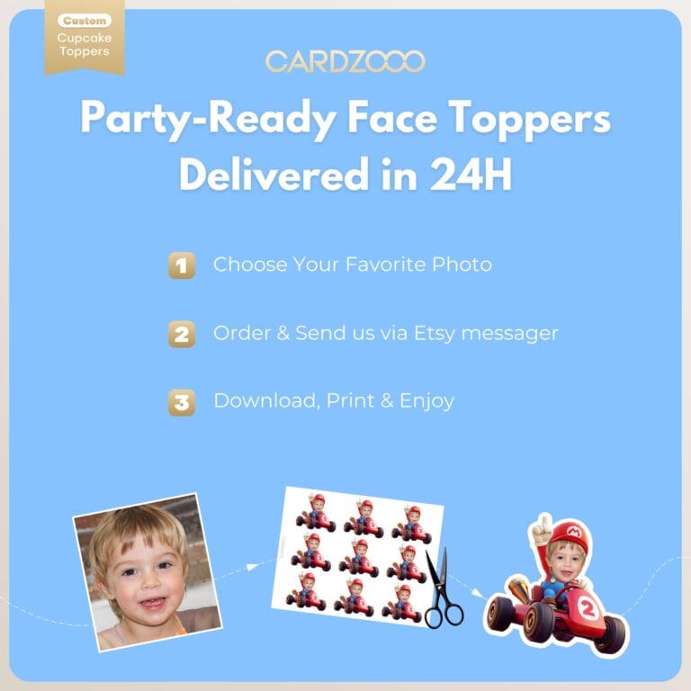 Super Mario Kart Custom Face Cupcake Toppers - Image 3