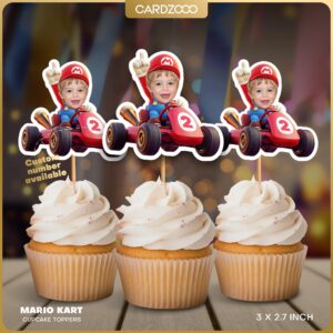 Super Mario Kart Custom Face Cupcake Toppers