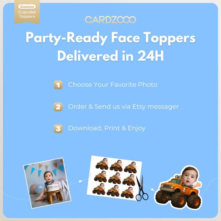 Monster Truck Custom Face Cupcake Toppers - Image 3