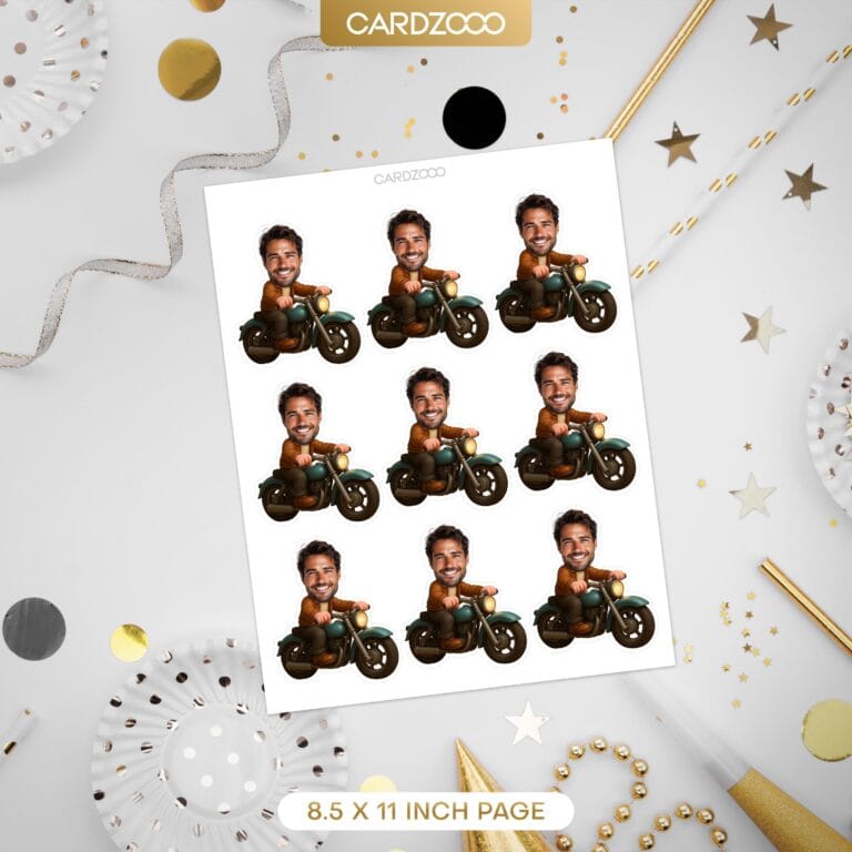 Motorcycle Custom Face Cupcake Toppers - Image 2