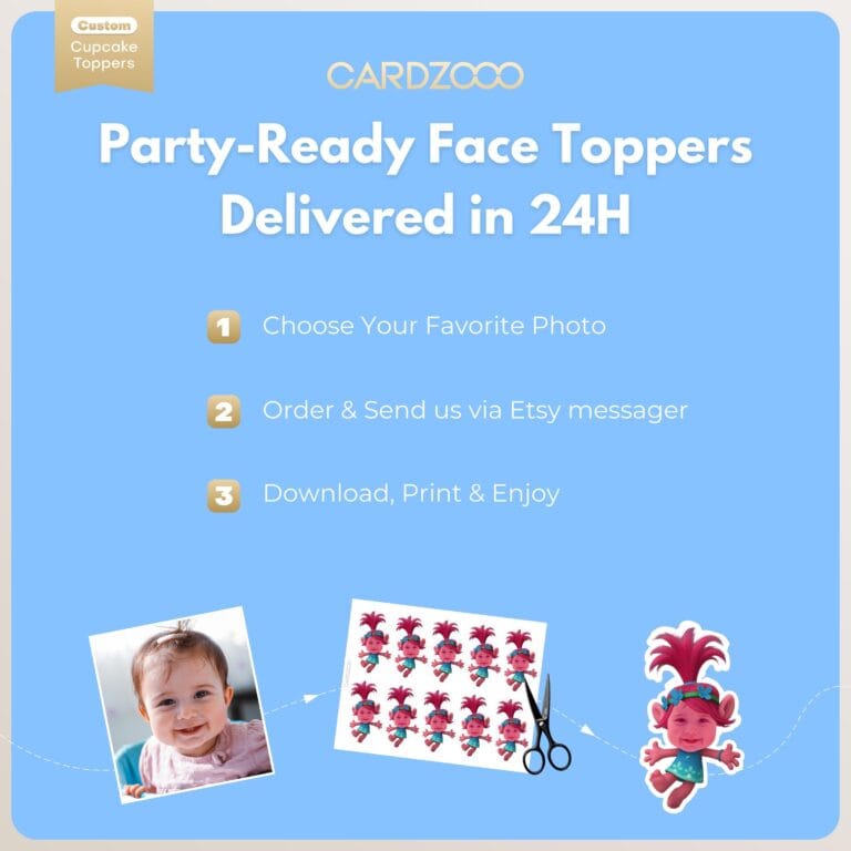 Poppy Custom Face Cupcake Toppers - Image 3
