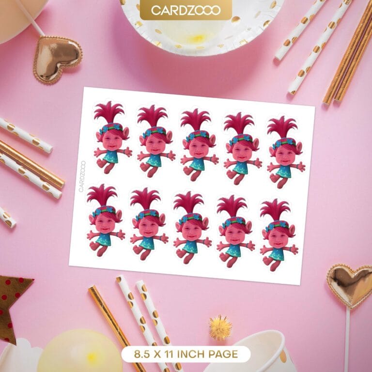 Poppy Custom Face Cupcake Toppers - Image 2