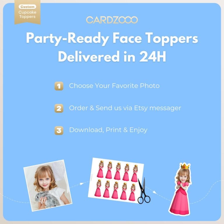 Princess Peach Custom Face Cupcake Toppers - Image 3