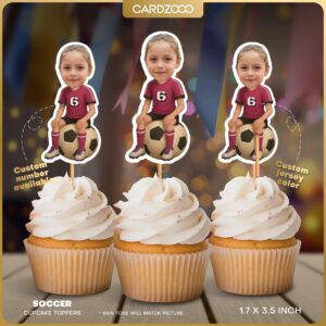 Custom Face Soccer Cupcake Toppers
