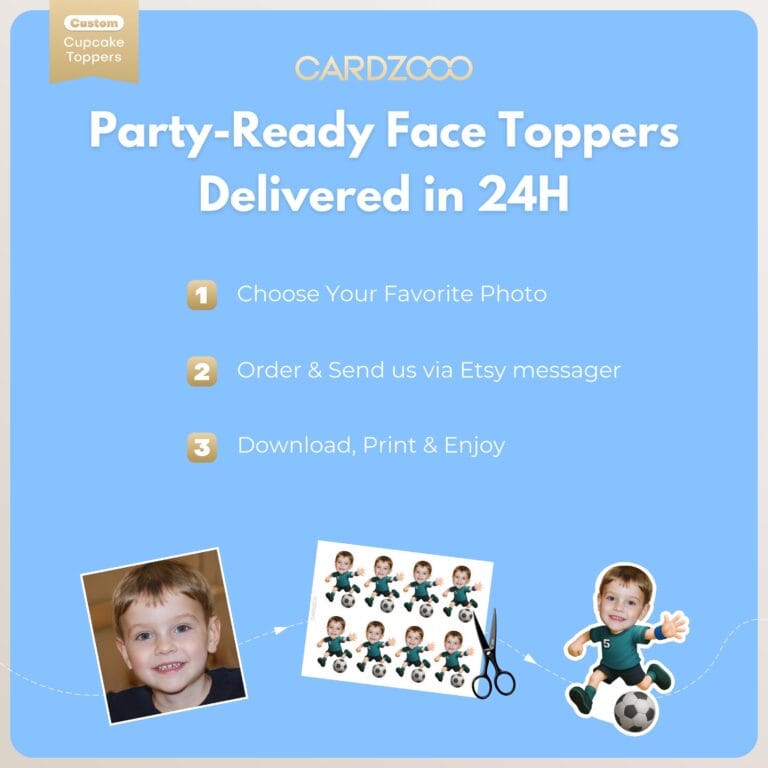 Soccer Custom Face Cupcake Toppers - Image 3