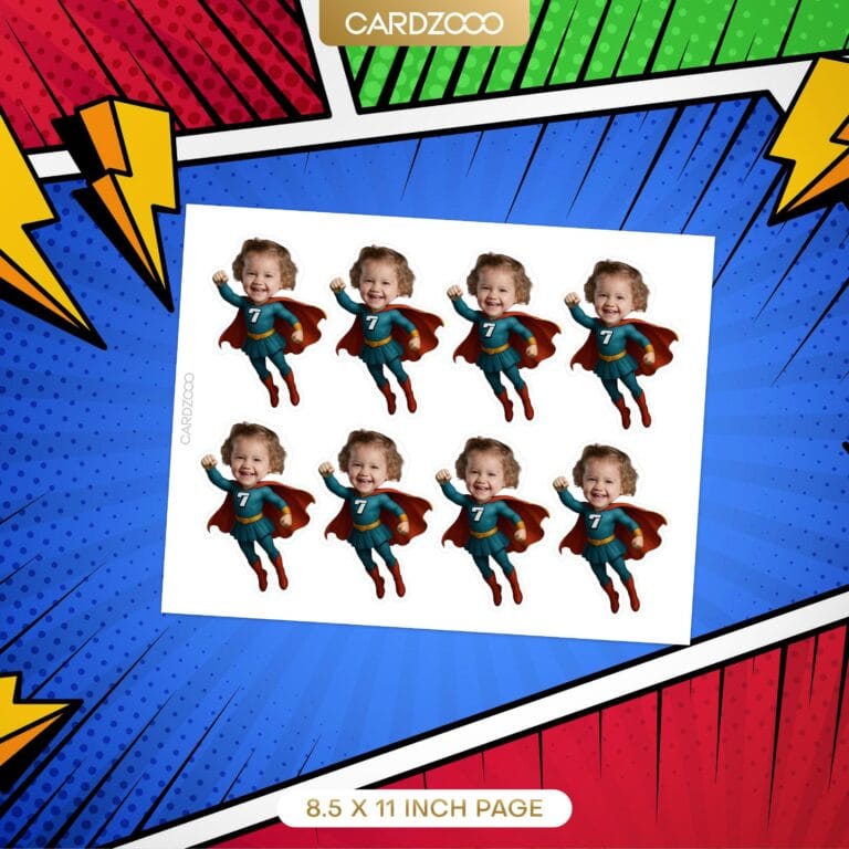 Superhero Girl Custom Face Cupcake Toppers - Image 2