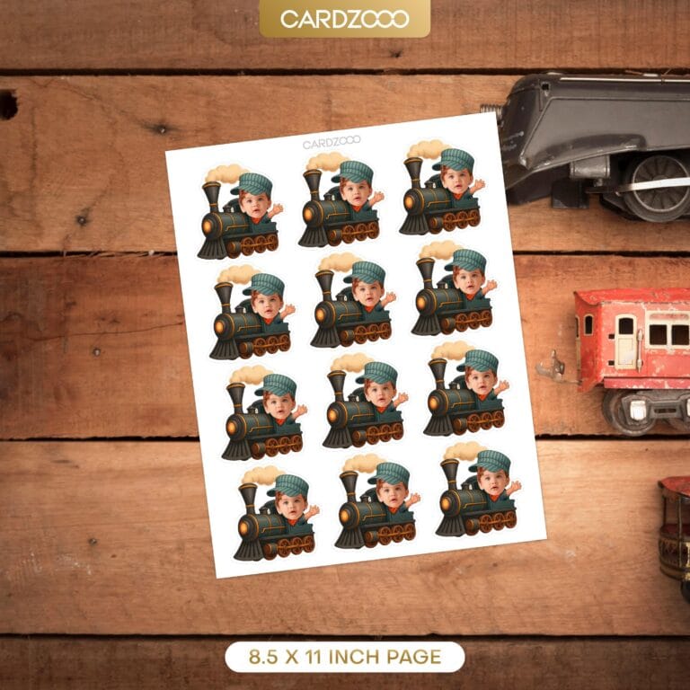 Steam Train Conductor Custom Face Cupcake Toppers - Image 2