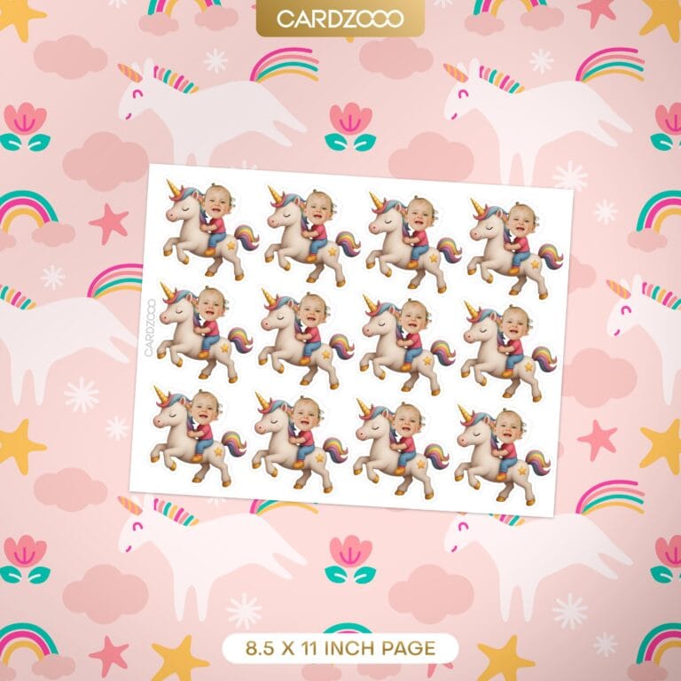 Unicorn Custom Face Cupcake Toppers - Image 2