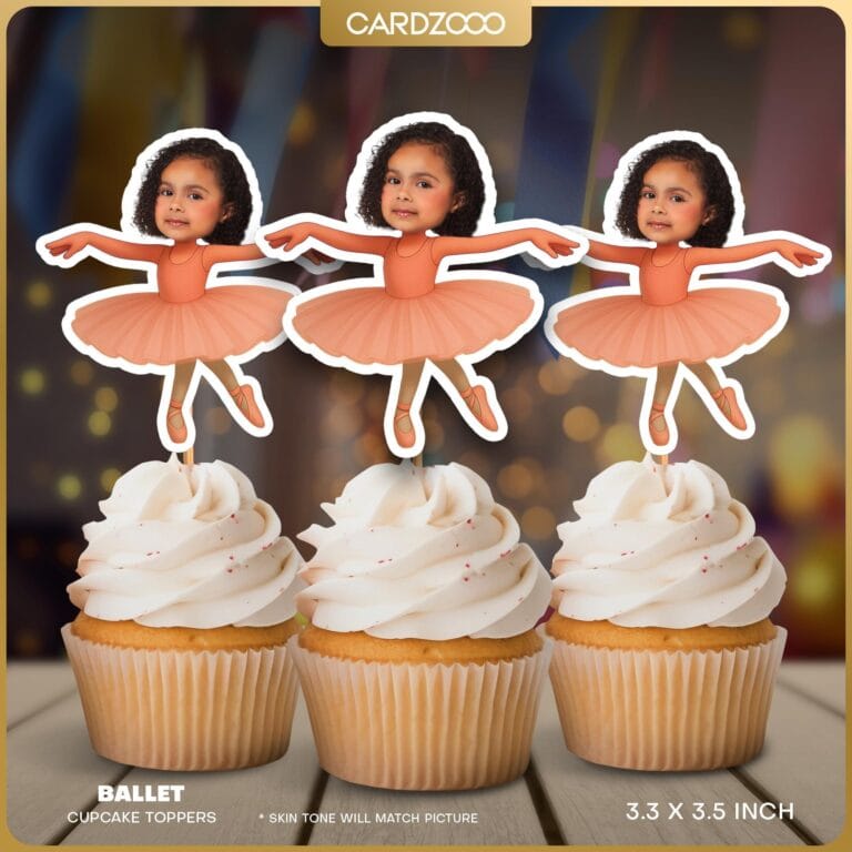 Custom Face Ballerina Cupcake Toppers