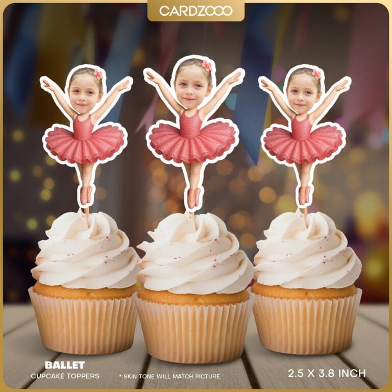 Ballerina Custom Face Cupcake Toppers