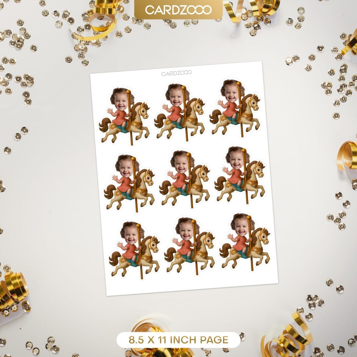 Carousel Custom Face Cupcake Toppers - Image 2