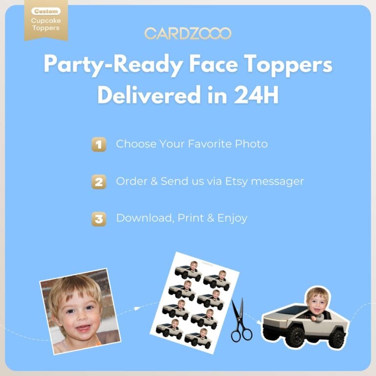Cyber Truck Driver Custom Face Cupcake Toppers - Image 3