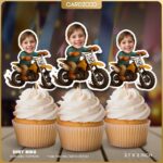 Dirt Bike Custom Face Cupcake Toppers