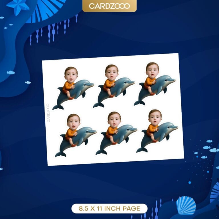 Dolphin Personalized Face Cupcake Toppers - Image 2