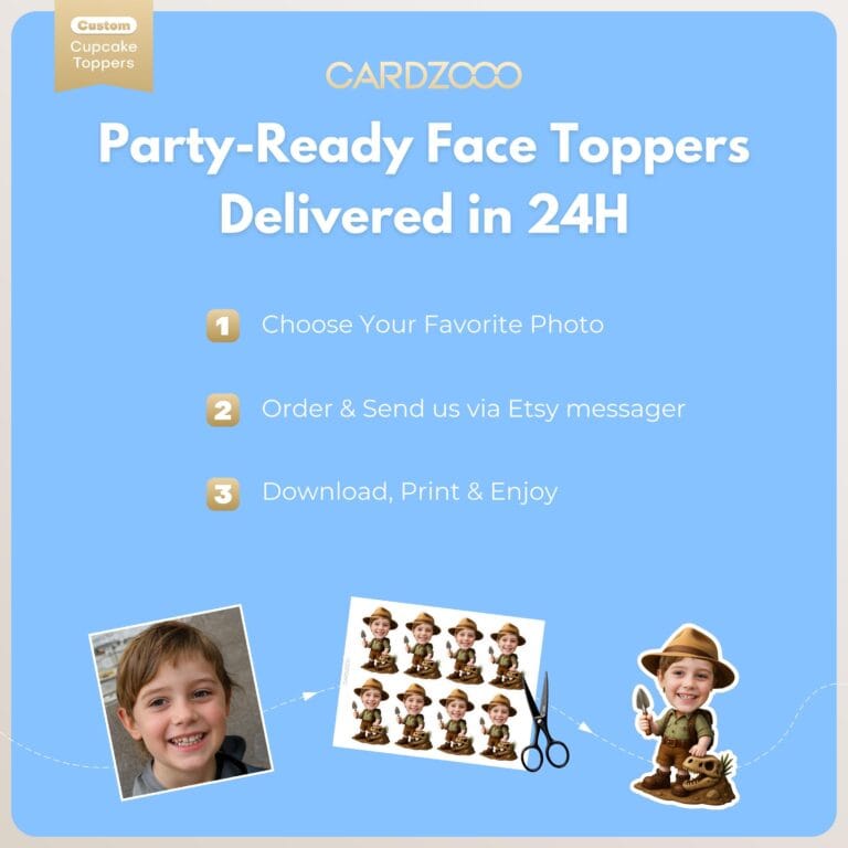 Paleontologist Custom Face Cupcake Toppers - Image 3