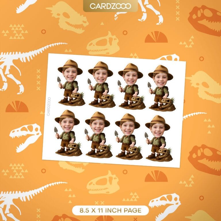 Paleontologist Custom Face Cupcake Toppers - Image 2