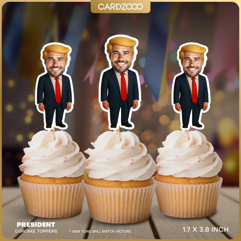 President Personalized Face Cupcake Toppers