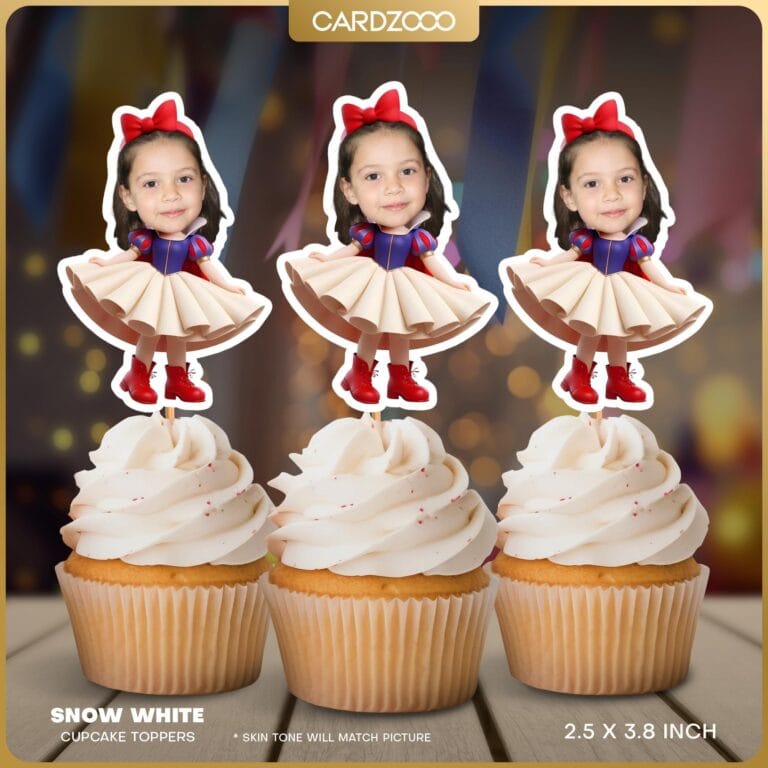 Snow White Custom Face Cupcake Toppers