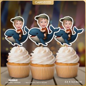 Whale Custom Face Cupcake Toppers