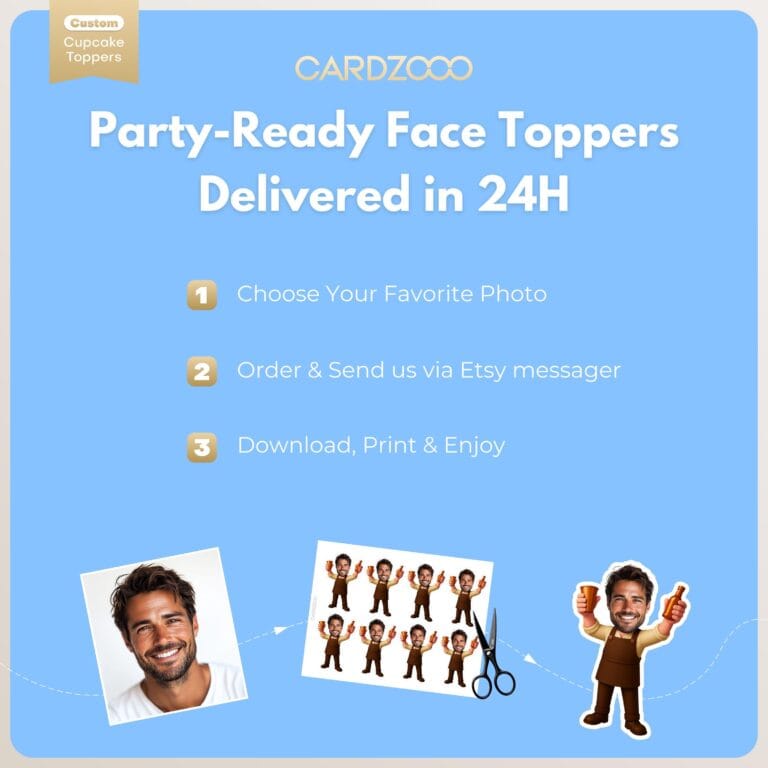 Bartender Custom Face Cupcake Toppers - Image 3
