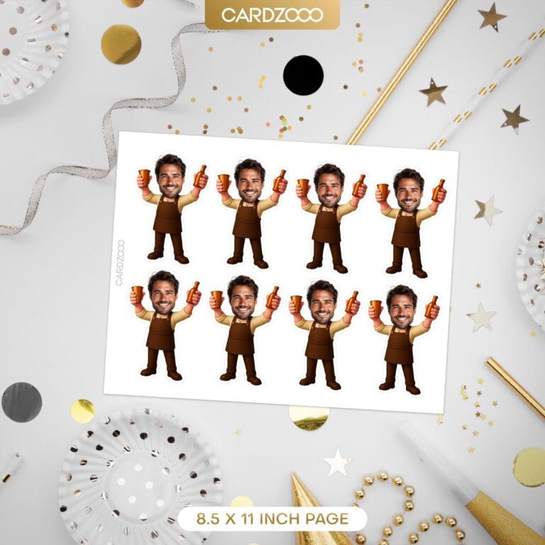 Bartender Custom Face Cupcake Toppers - Image 2