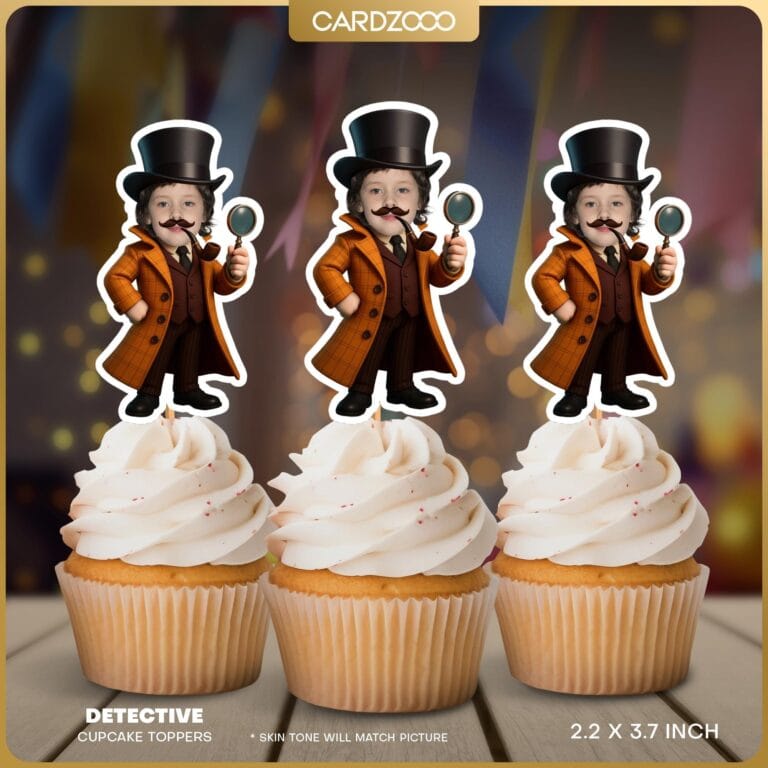 Detective Custom Face Cupcake Toppers