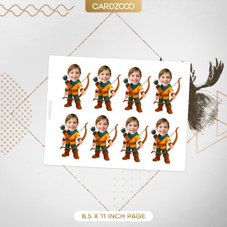 Hunter with Bow Custom Face Cupcake Toppers - Image 2