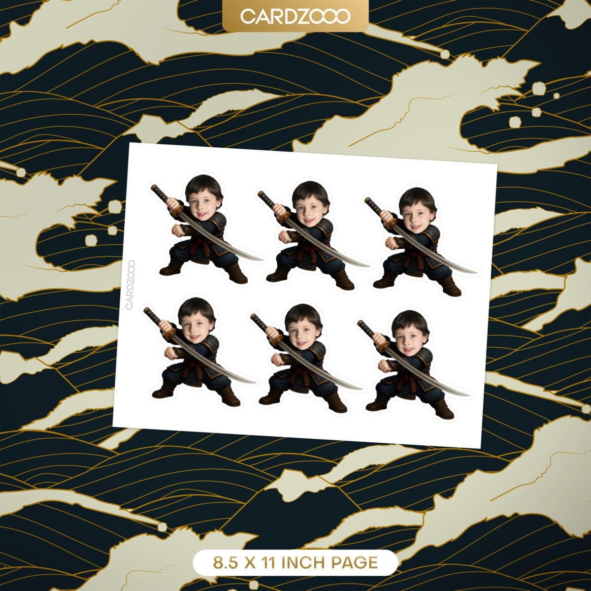 Samurai Custom Face Cupcake Toppers - Image 2