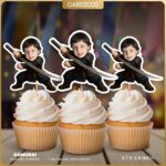 Samurai Custom Face Cupcake Toppers