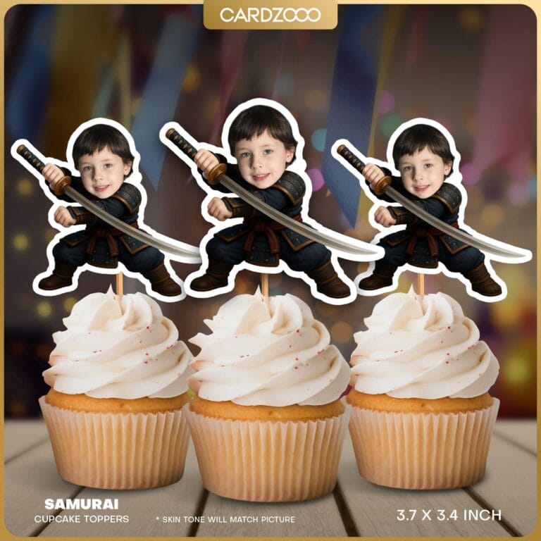 Samurai Custom Face Cupcake Toppers