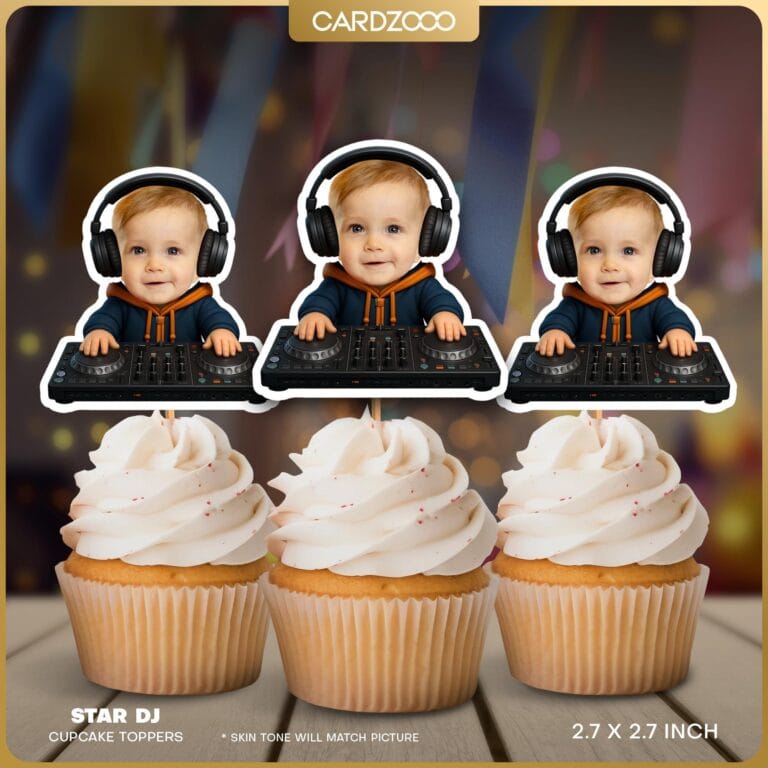 Star DJ Custom Face Cupcake Toppers