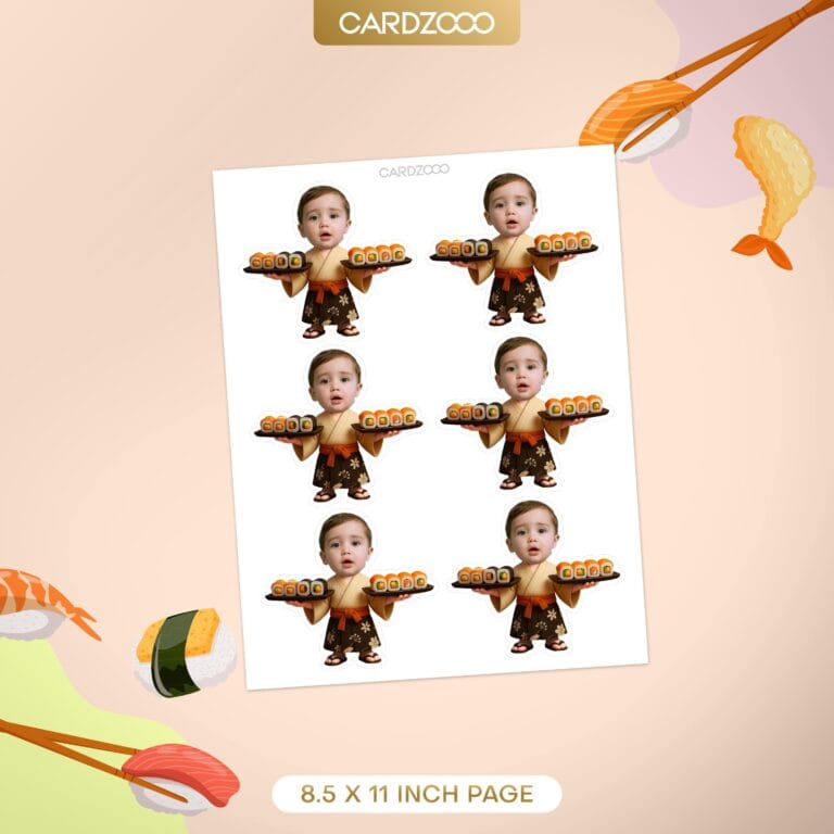 Sushi Chef Custom Face Cupcake Toppers - Image 2