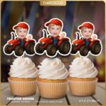 Tractor Driver Custom Face Cupcake Toppers