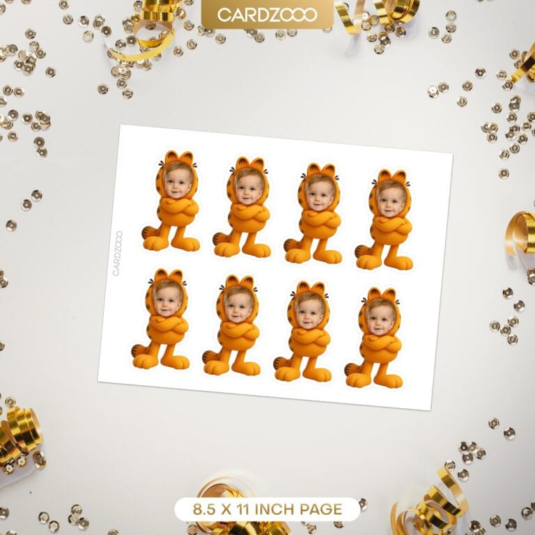 Cute Cartoon Cat Personalized Cupcake Toppers - Image 2