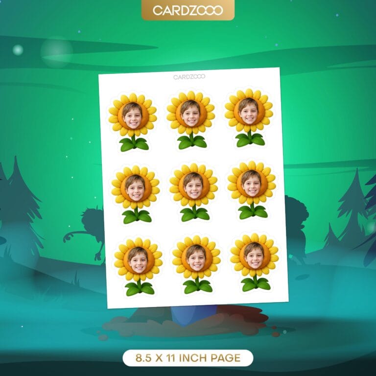 Sunflower Custom Face Cupcake Toppers - Image 2