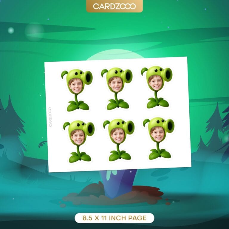 Pea Shooter Custom Face Cupcake Toppers - Image 2