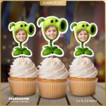 Pea Shooter Custom Face Cupcake Toppers